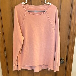 Aerie Pink Sweatshirt with Raw Edges